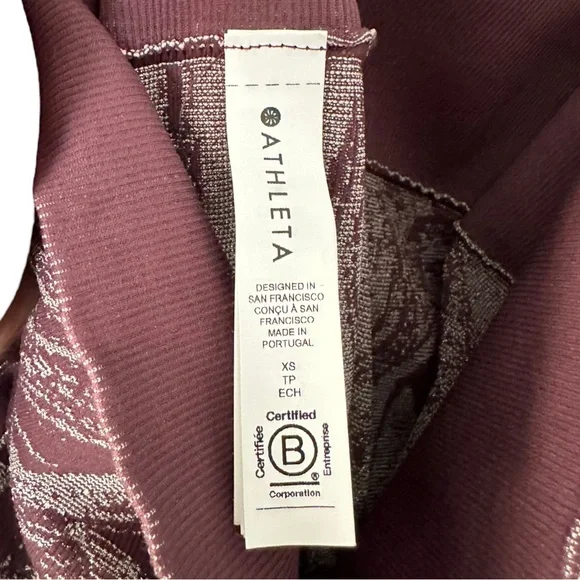 ATHLETA Aurora Shine Tight Spiced Cabernet Purple Grey Swirl Size XS - Picture 6 of 8
